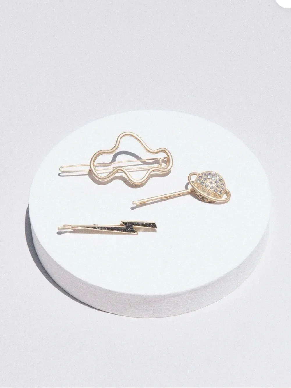 Kristin Ess Gold Decorative Hair Clip Set for Women